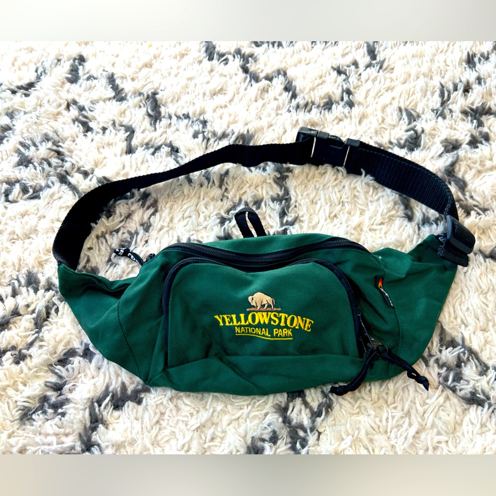 Vintage Yellowstone National Park Green Fannypack Cordura Plus Fabric Adjustable